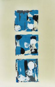 Voir le détail de cette oeuvre: abstraction en gamme de bleu02